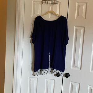 Women’s navy and polka dot blouse